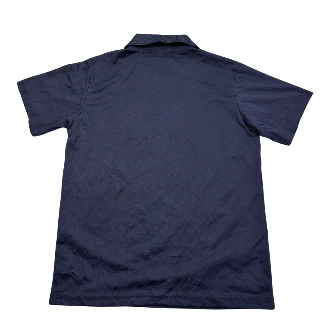 Navy Colour Block Zip Polo Shirt(S)