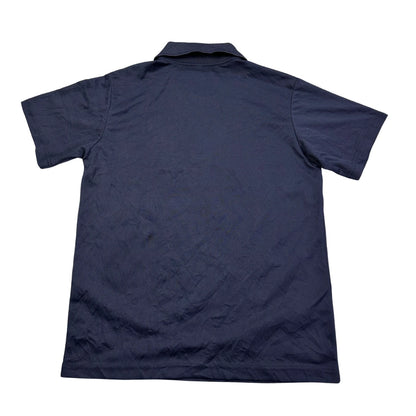 Navy Colour Block Zip Polo Shirt(S)