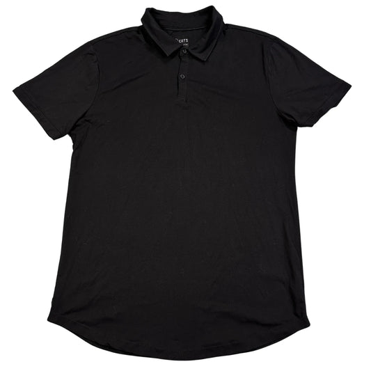 CUTS® Black Curve-Hem Polo Shirt (M)