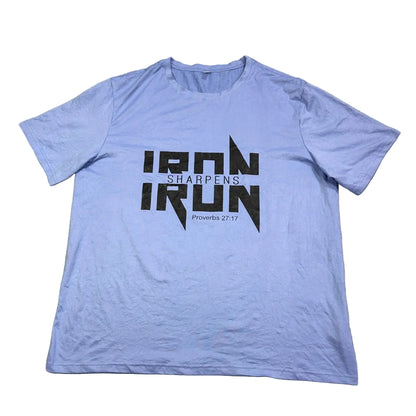 Light purple graphic casual t-shirt with black print