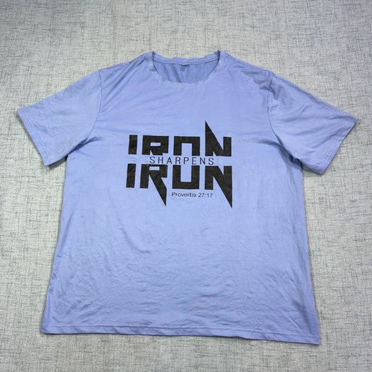 Light Purple Graphic Casual T-Shirt(L)
