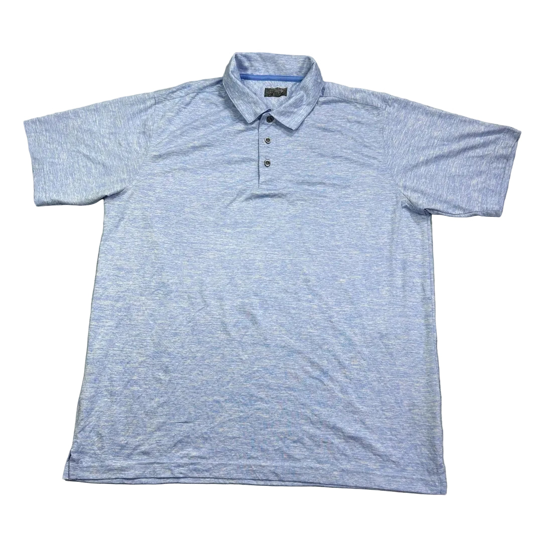 Light blue heather performance polo shirt