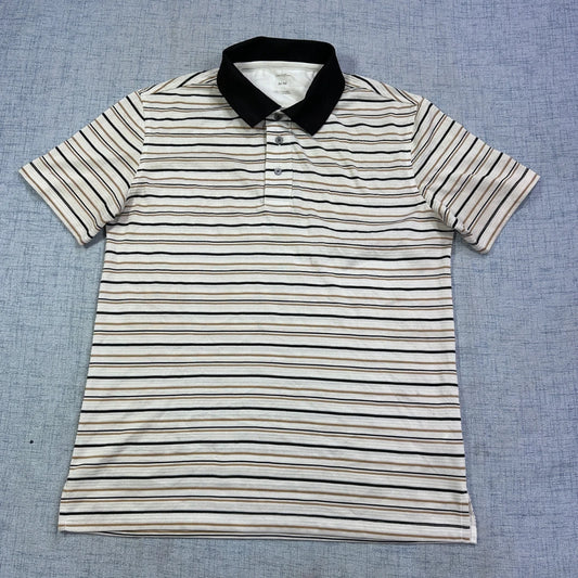 George® Cream Striped Polo Shirt(M)