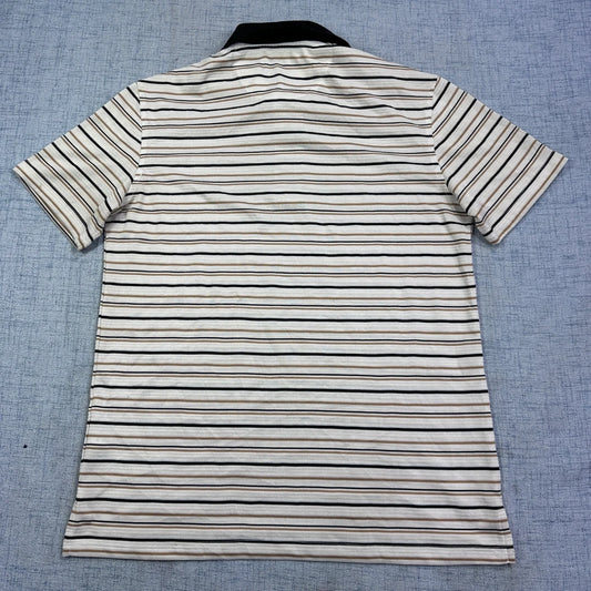 George® Cream Striped Polo Shirt(M)