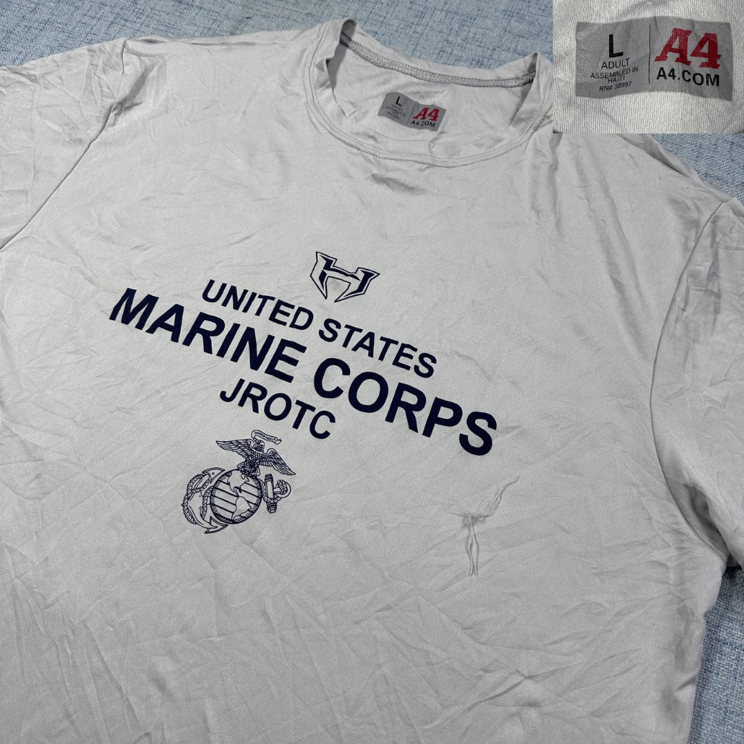 A4® United States Marine Corps JROTC Performance T-Shirt – Light Grey (L)