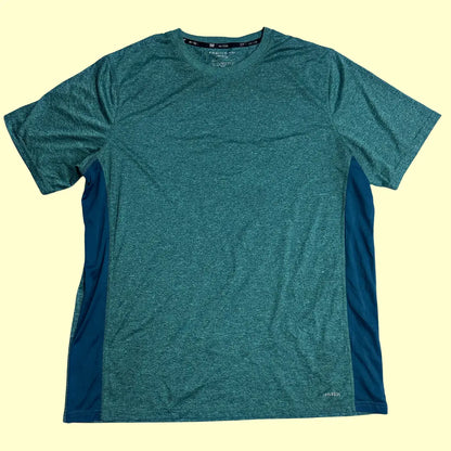 Tek Gear DryTek performance T-shirt in teal with side panels for breathability.