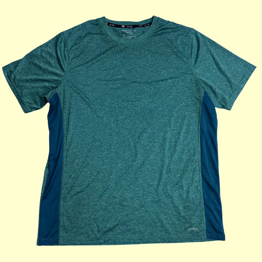 Tek Gear DryTek performance T-shirt in teal with side panels for breathability.