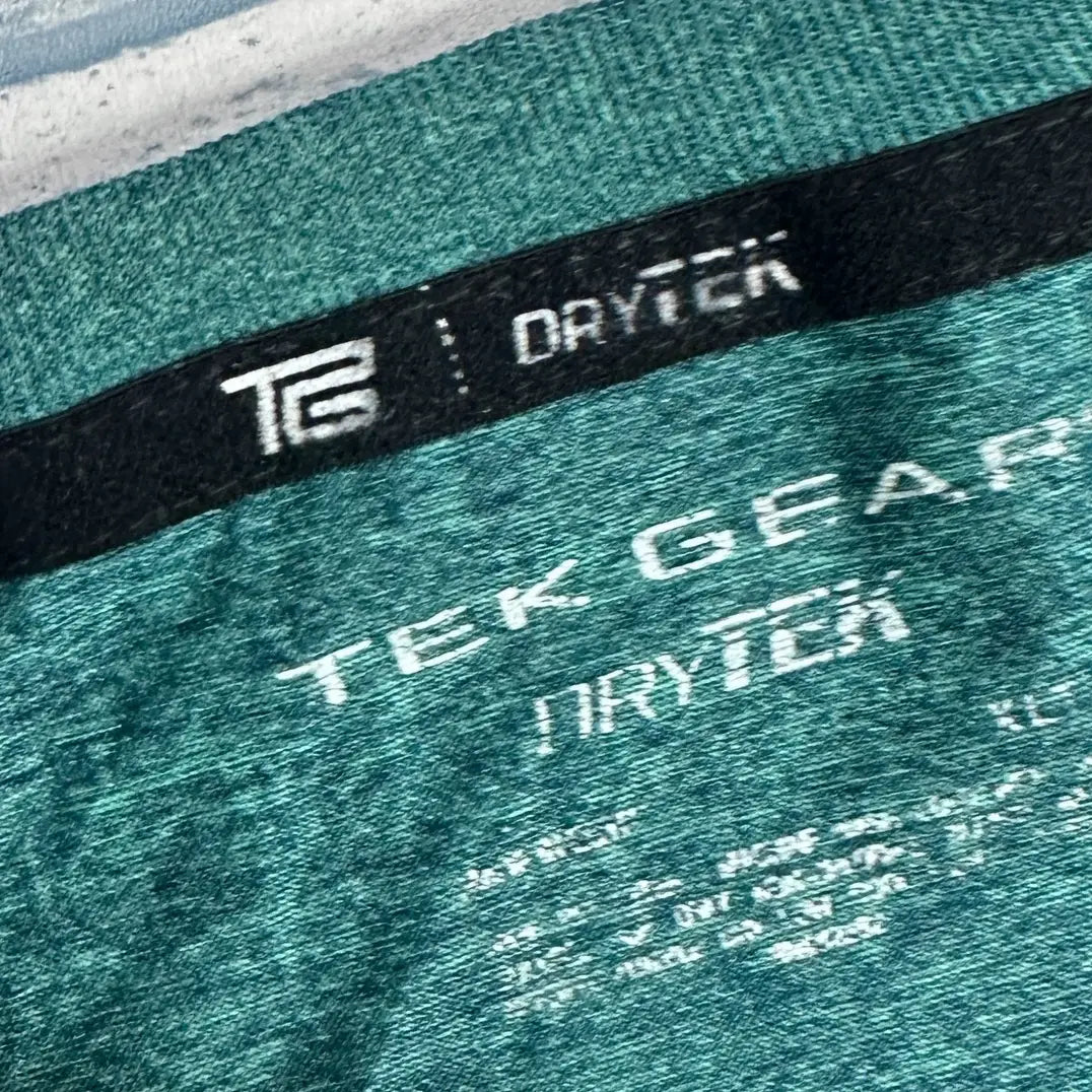 Tek Gear DryTek performance T-shirt in teal with side panels for breathability.