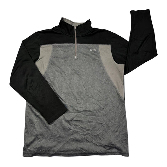 Champion® Grey & Black Quarter-Zip Performance Training Top(M)
