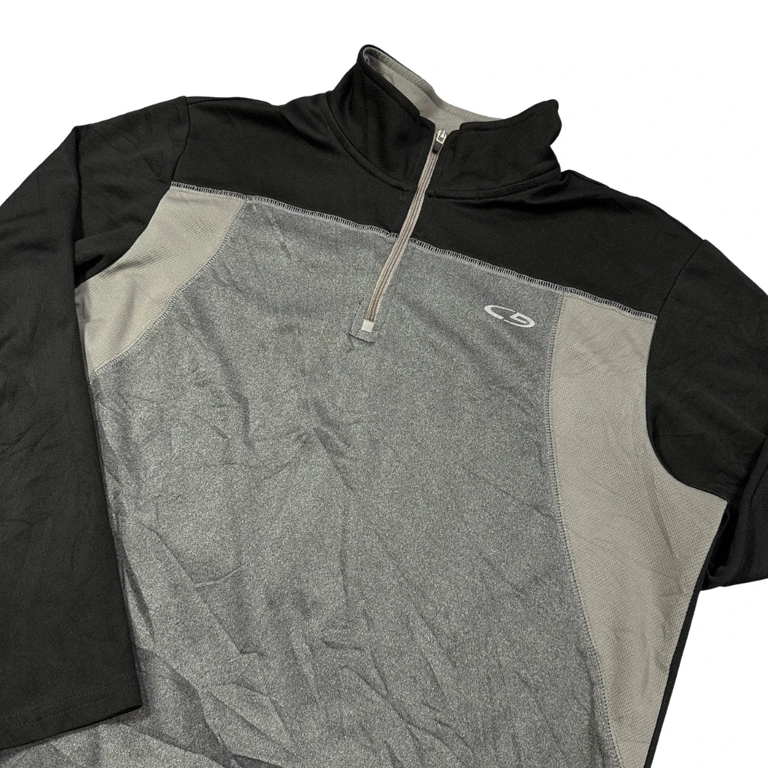 Champion® Grey & Black Quarter-Zip Performance Training Top(M)