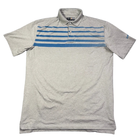 Callaway® Grey & Blue Golf Performance Polo Shirt(M)