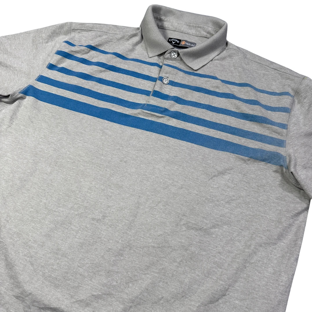 Callaway® Grey & Blue Golf Performance Polo Shirt(M)