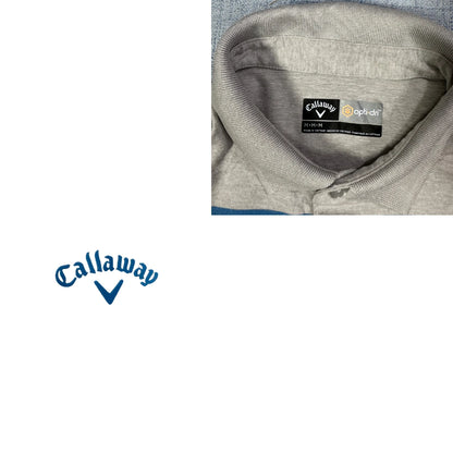 Callaway® Grey & Blue Golf Performance Polo Shirt(M)