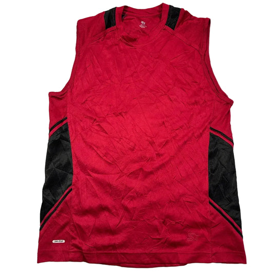 Starter® Red & Black Sleeveless Performance Training Shirt(M)