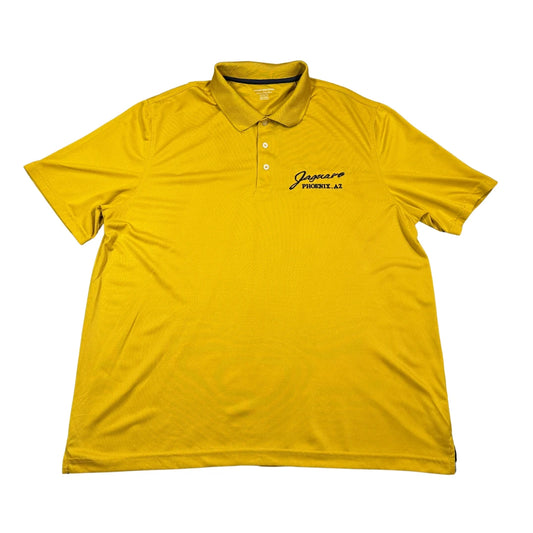 Amazon Essentials mustard yellow polo shirt