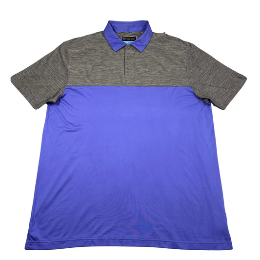 Etonic grey and blue colorblock polo