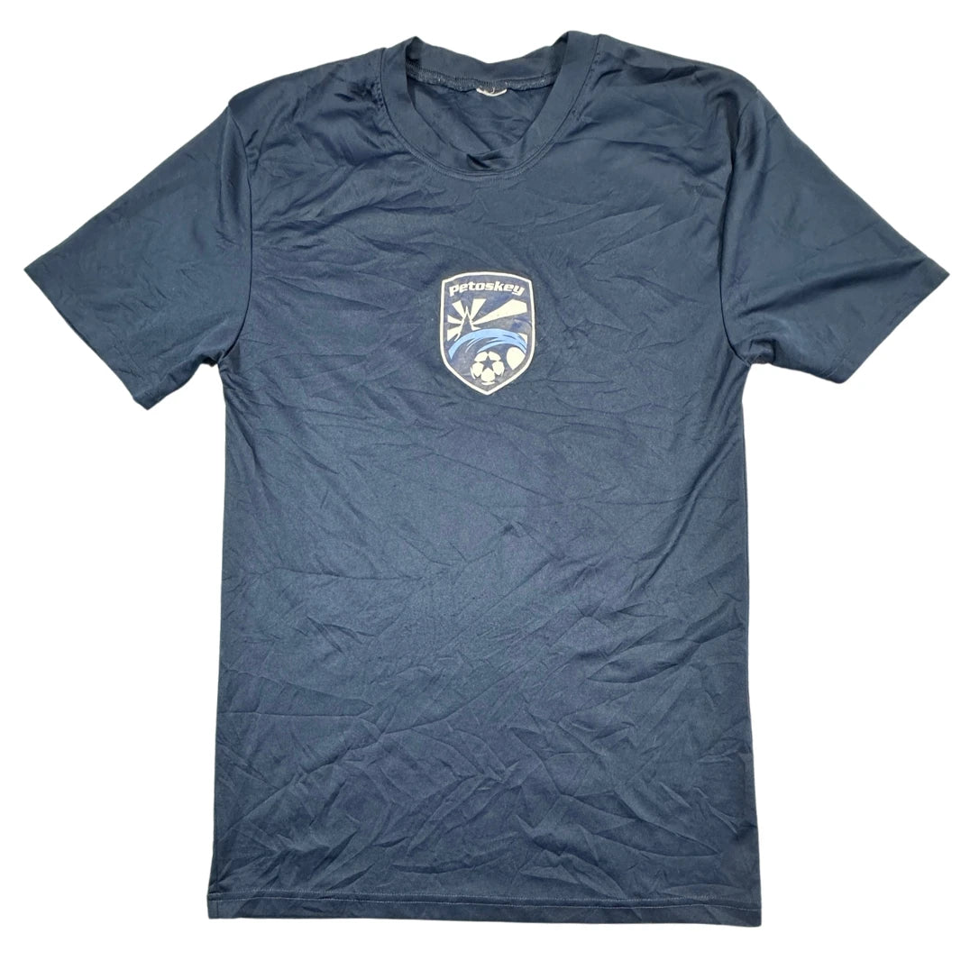 Navy blue Petoskey soccer graphic tee
