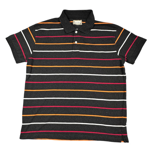 Coartuand charcoal multi striped polo shirt