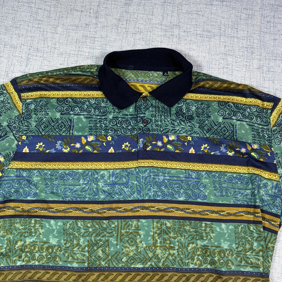 C&A®Patterned Cotton Polo Shirt(XL)