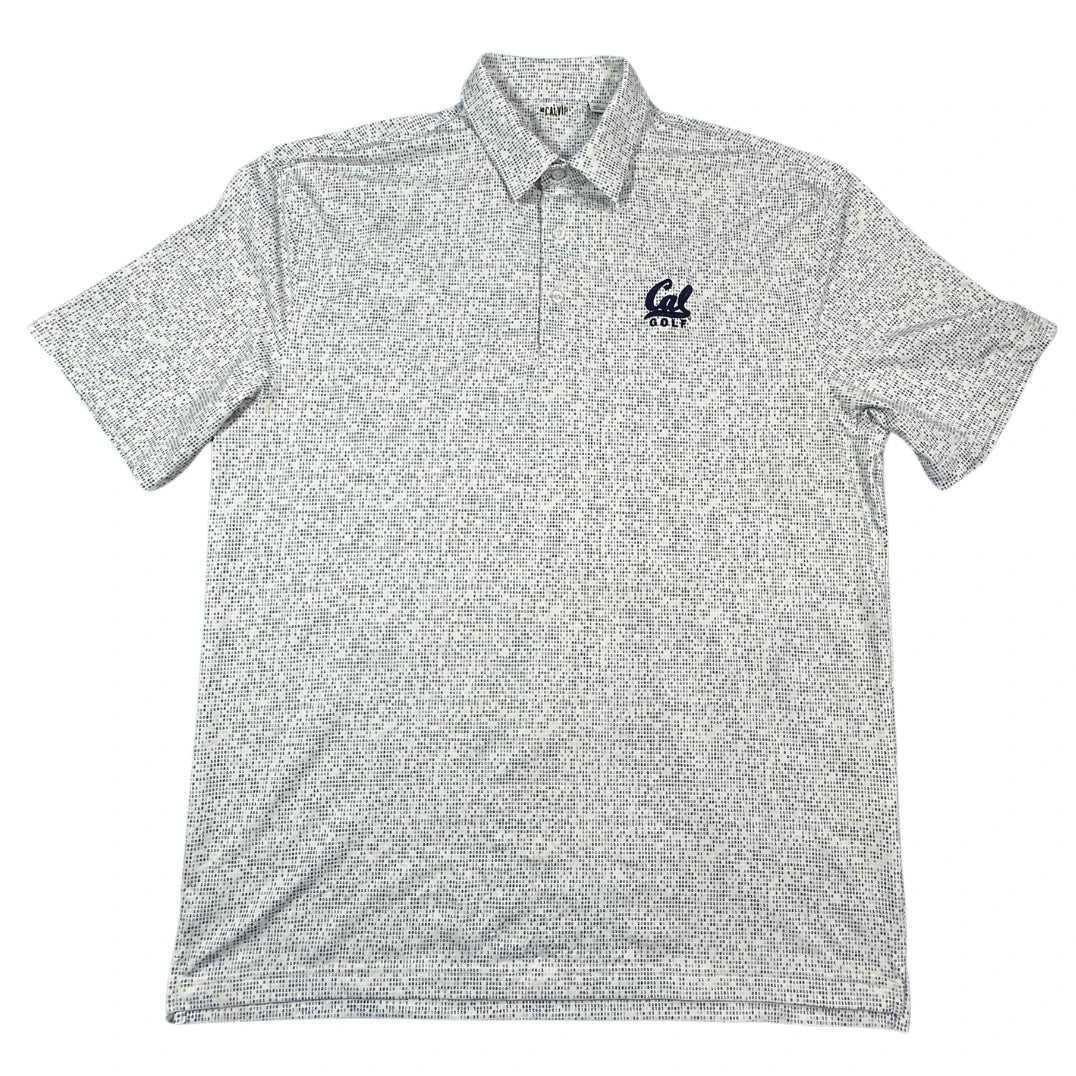 Cal Golf white and navy printed polo