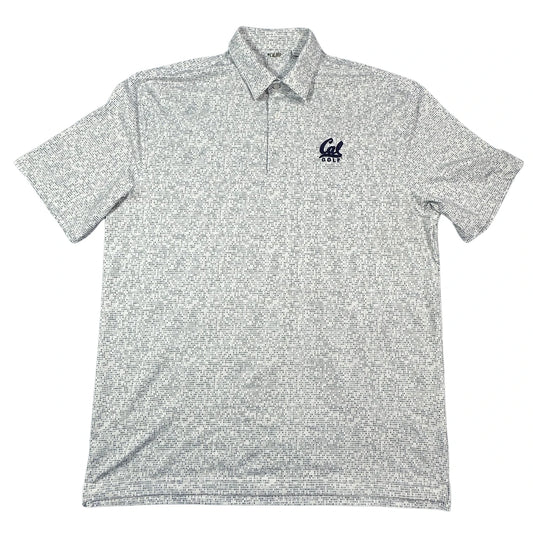 Cal Golf white and navy printed polo