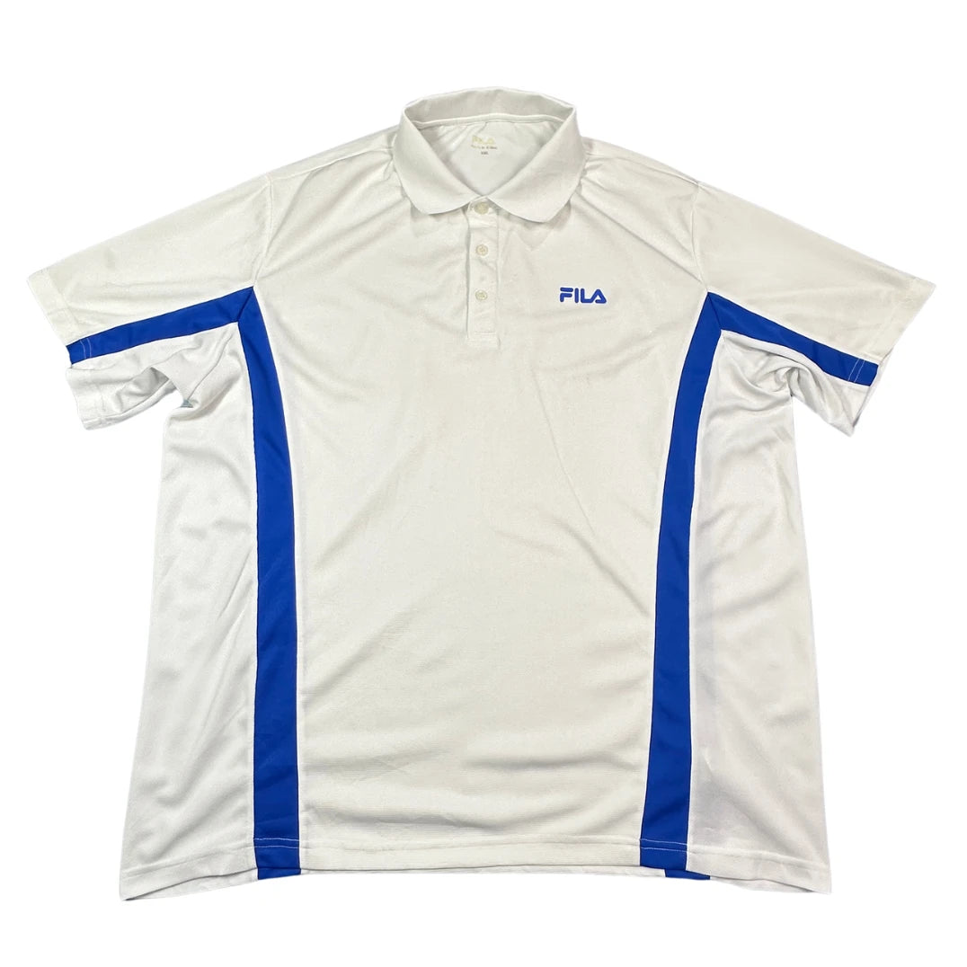 Fila white and blue performance polo shirt