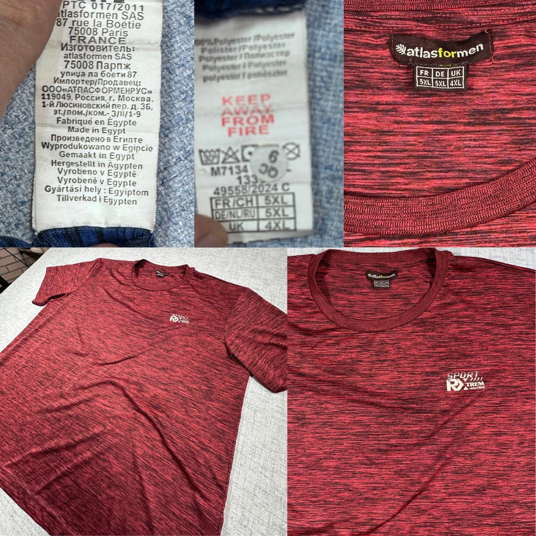 Atlasformen® Sport RX T-Shirt – Red Heather – L