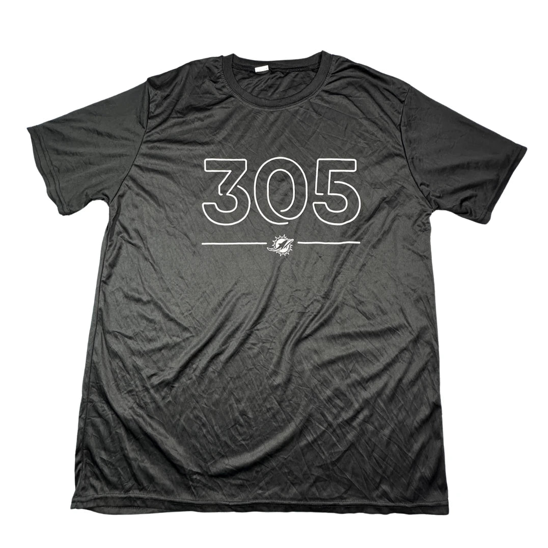 Black and white 305 graphic sports tee