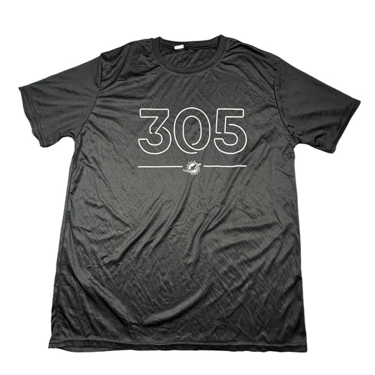 Black and white 305 graphic sports tee