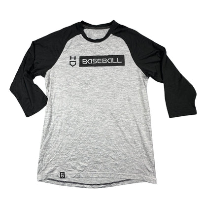 Under Armour grey and black baseball raglan tee