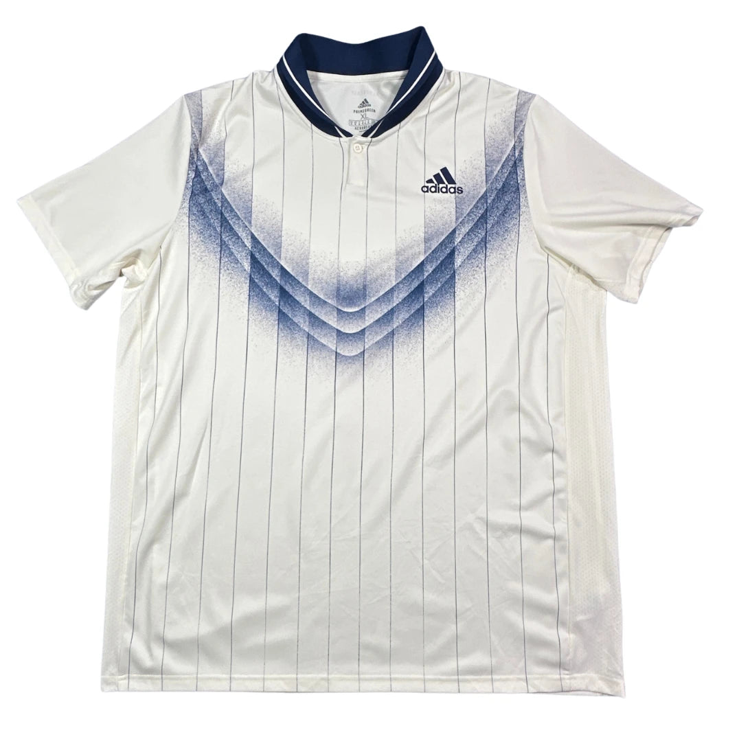 Adidas white pinstripe polo