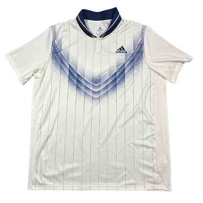 Adidas white pinstripe polo