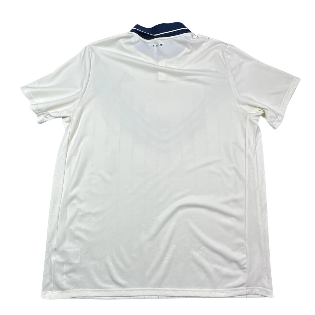 Adidas® White Pinstripe Polo(XL)