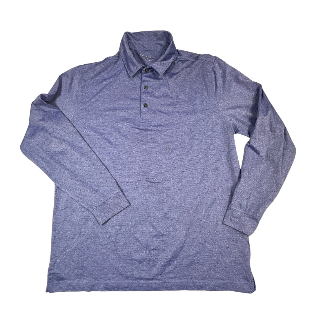 Walter Hagen heather blue long sleeve polo