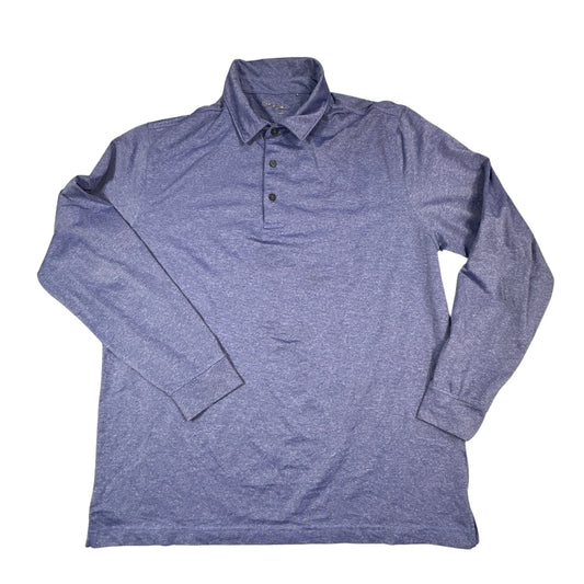 Walter Hagen heather blue long sleeve polo
