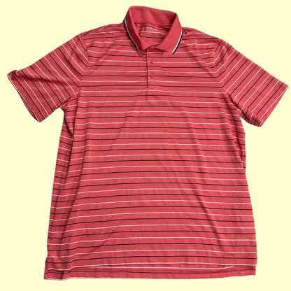 Croft & Barrow polo shirt in red with white and navy stripes