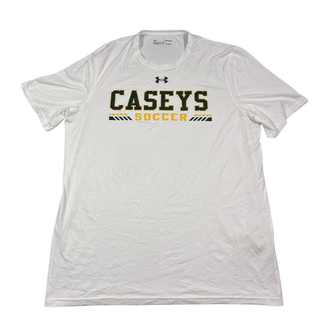 Under Armour white Casey's soccer tee