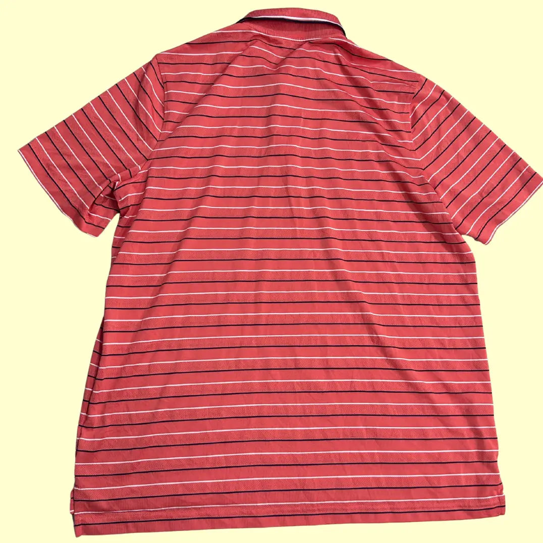 Croft & Barrow polo shirt in red with white and navy stripes