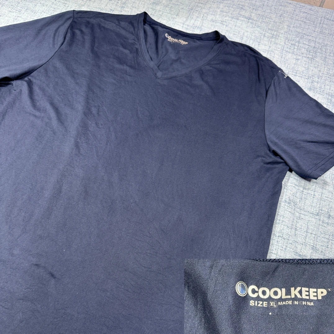 COOLKEEP® Navy V Neck Tee(XL)