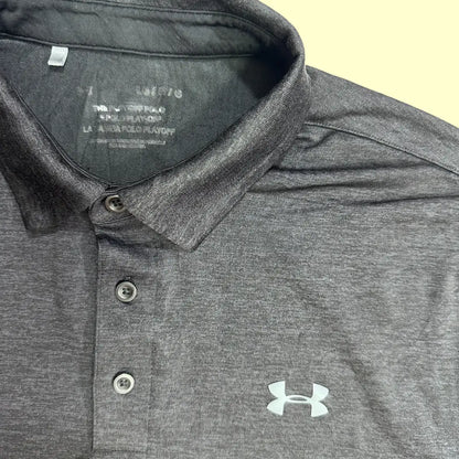 Under Armour Men’s Performance Polo Shirt in dark charcoal.