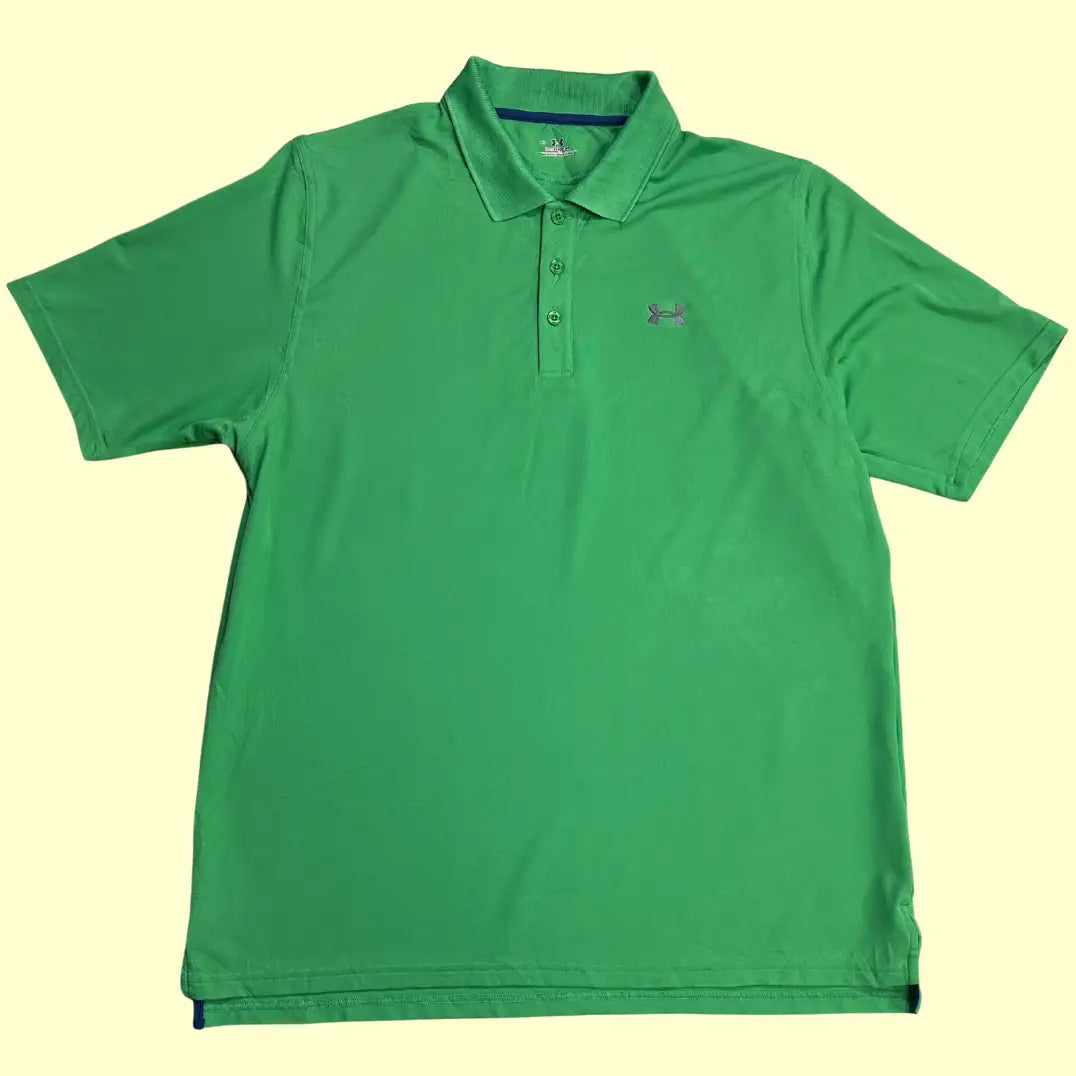 Under Armour Men’s HeatGear Polo Shirt in bright green.