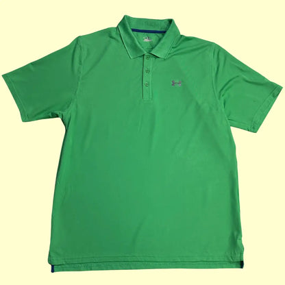 Under Armour Men’s HeatGear Polo Shirt in bright green.
