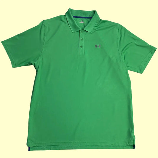 Under Armour Men’s HeatGear Polo Shirt in bright green.