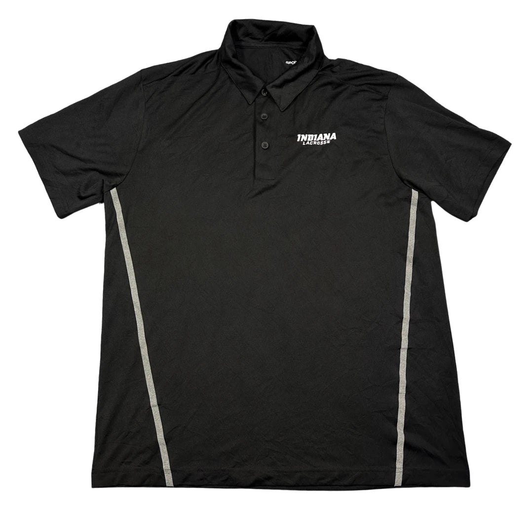 Sport Tek black and grey Indiana Lacrosse polo