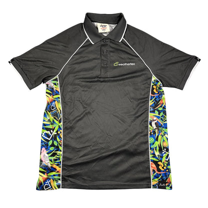 Trademutt black multicolor weathertex polo