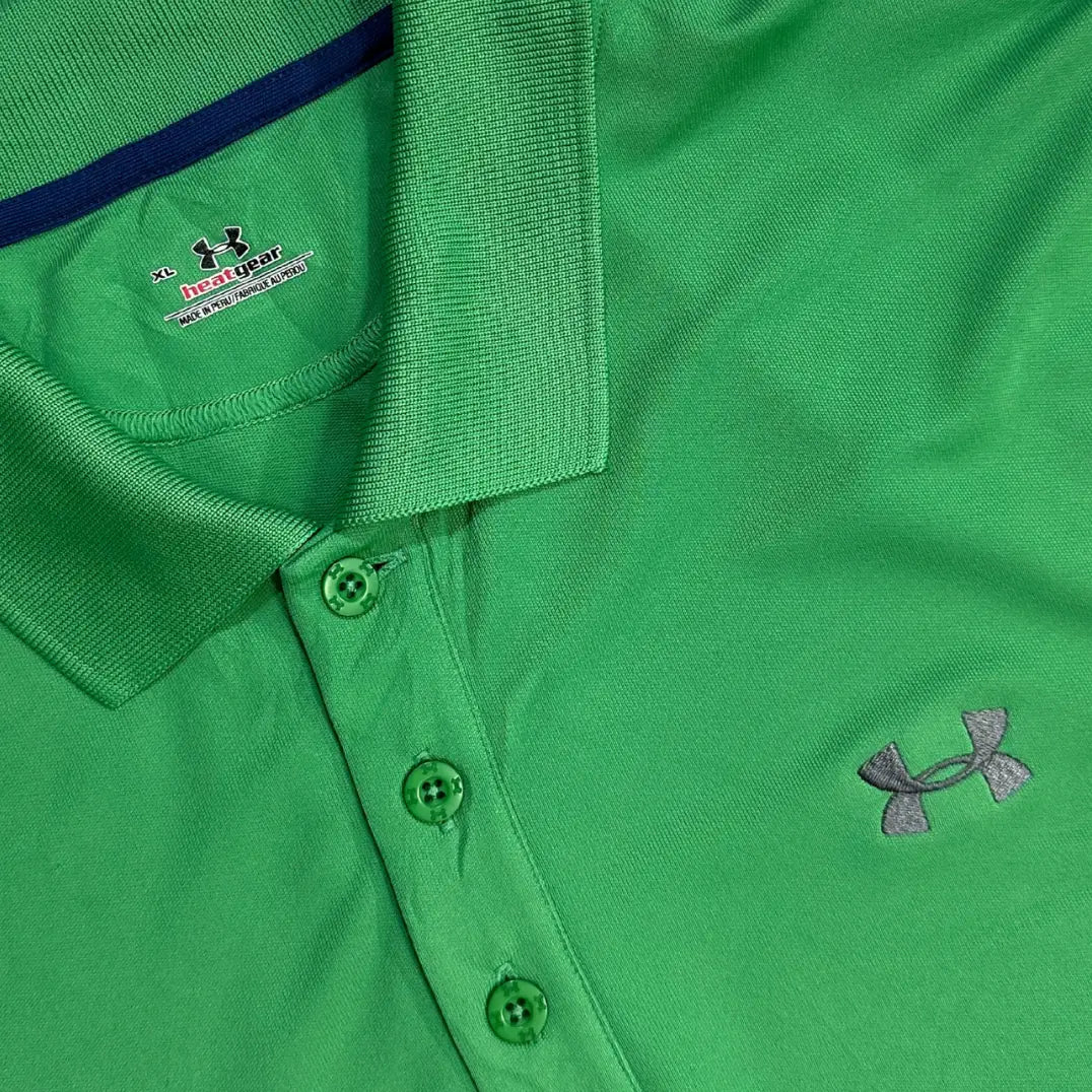 Under Armour Men’s HeatGear Polo Shirt in bright green.
