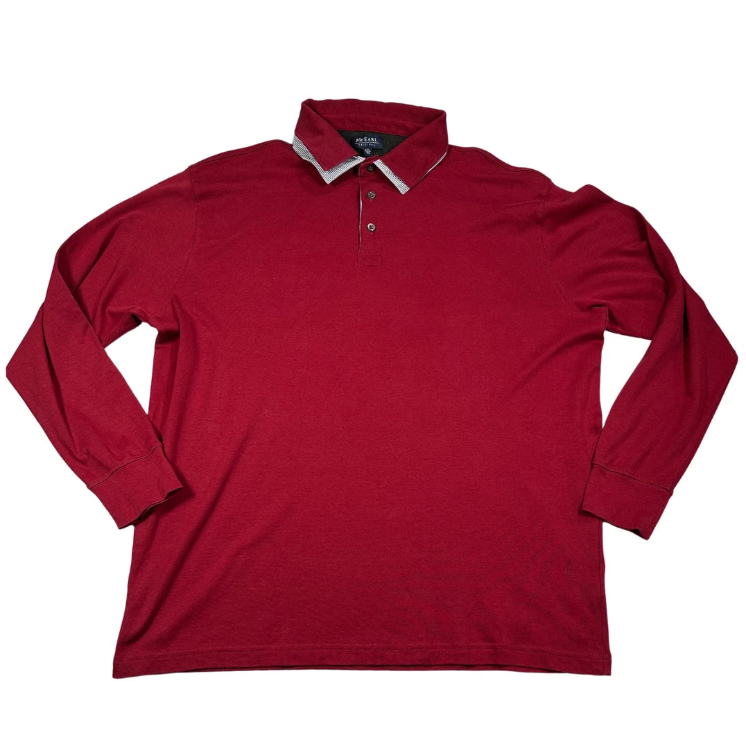 McEarl maroon long sleeve polo