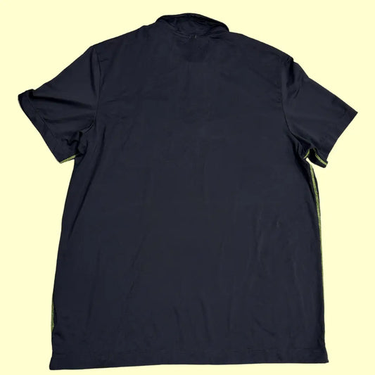 Nike Golf Men’s Dri-FIT Polo Shirt in black with neon green detailing.