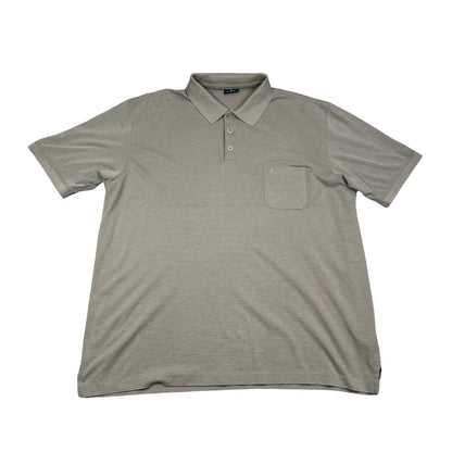Ragman light grey striped pocket polo