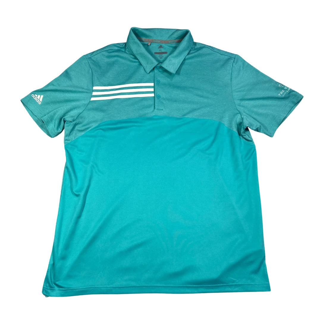 Adidas teal blue golf polo